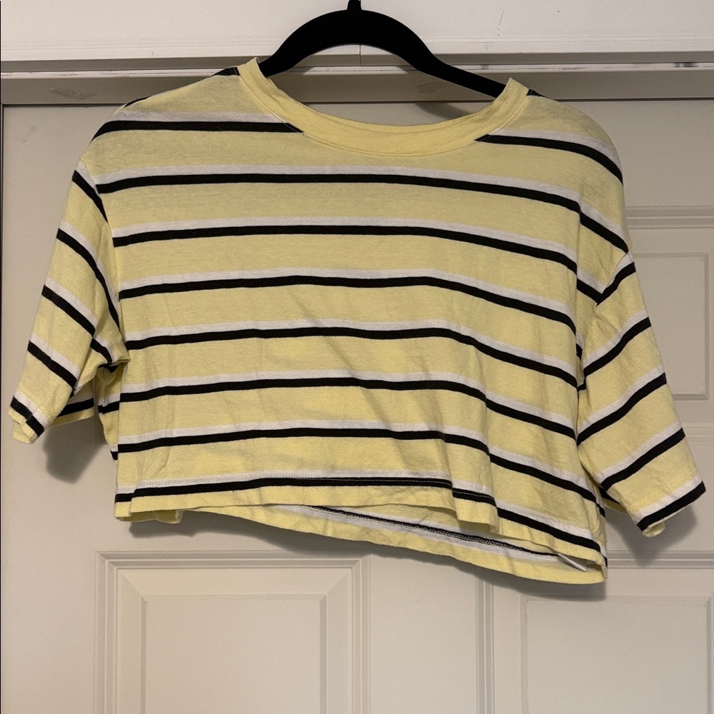 BDG Yellow and Black Striped Tee